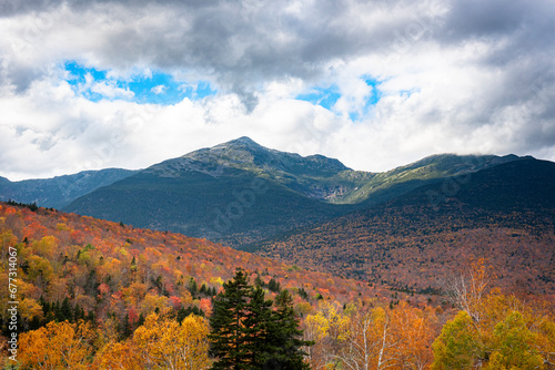 Mount Jefferson and Mount Adams in the White mountains at fall