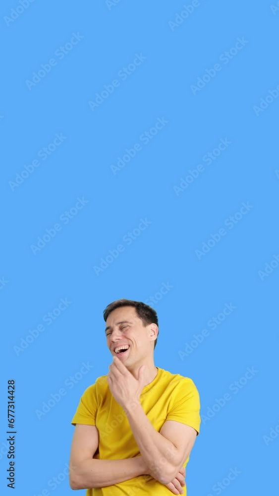 A caucasian man in love smiling alone A caucasian man in love smiling alone