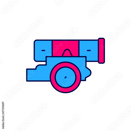 Filled outline Cannon icon isolated on white background. Vector