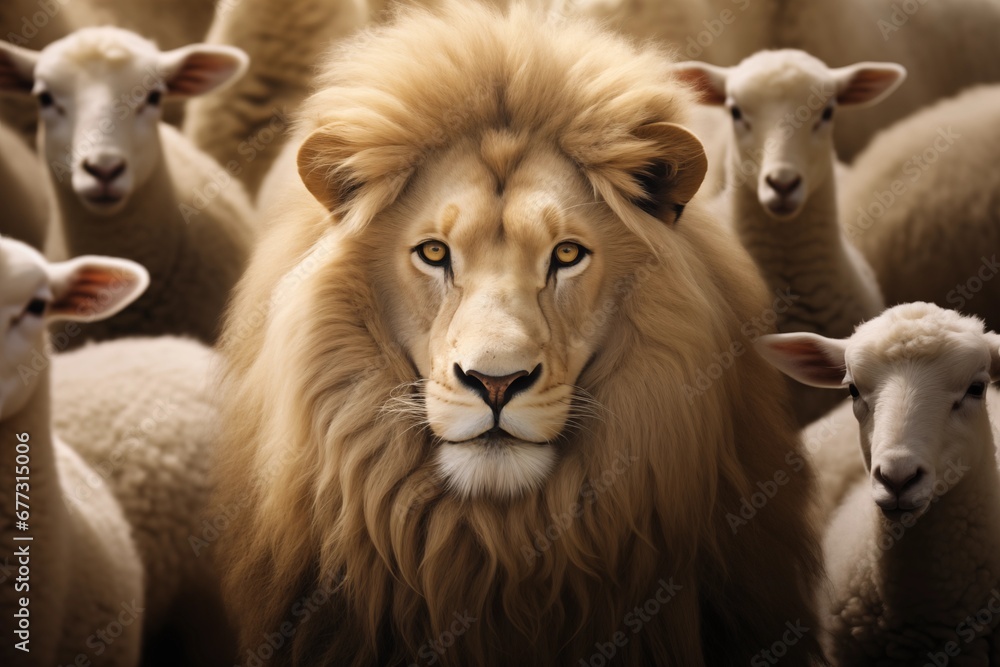 cute animal photography of a lion and lamb cute animal photography of a lion and lamb