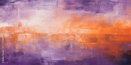 Abstract and textured oil paint background in purple and orange colors
