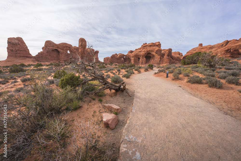 double arch in arches national park, utah, usa