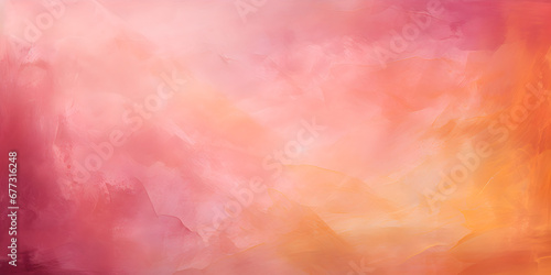 Abstract and textured oil paint background in orange and pink colors