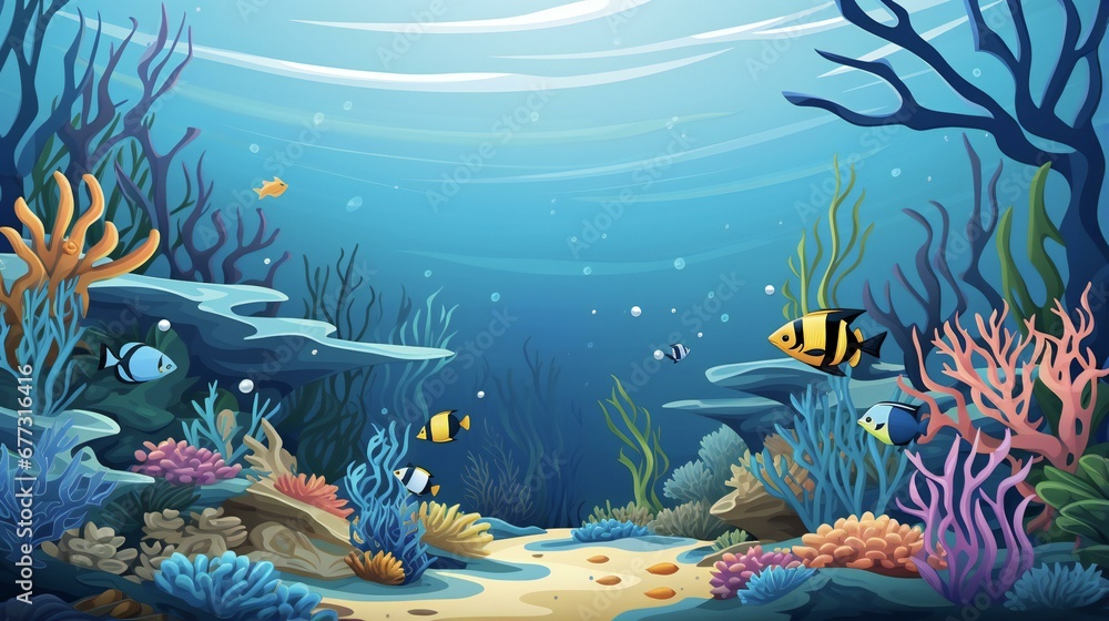 Obraz premium underwater sea aquarium environment