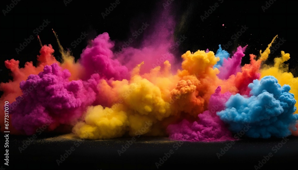 colorful smoke on black background, celebration concept 