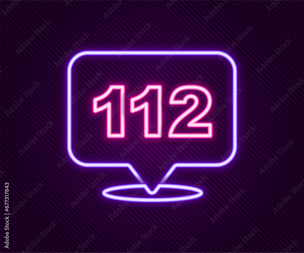 Glowing neon line Telephone with emergency call 911 icon isolated on black background. Police, ambulance, fire department, call, phone. Colorful outline concept. Vector Glowing neon line Telephone with emergency call 911 icon isolated on black background. Police, ambulance, fire department, call, phone. Colorful outline concept. Vector