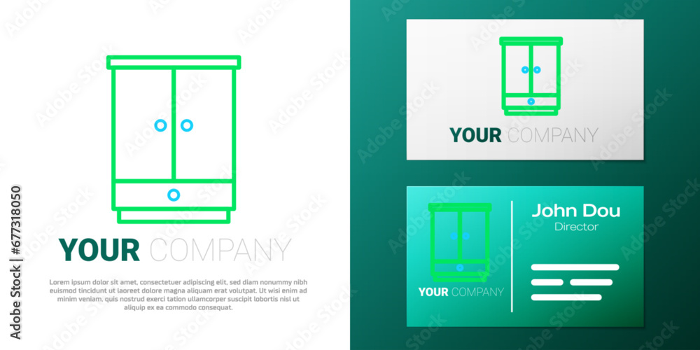 Line Wardrobe icon isolated on white background. Cupboard sign. Colorful outline concept. Vector Line Wardrobe icon isolated on white background. Cupboard sign. Colorful outline concept. Vector