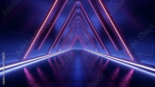 abstract background with neon lights and lines © Amena