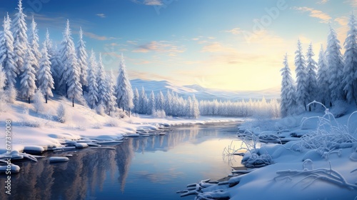 Peaceful winter landscape photo