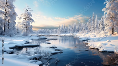 Peaceful winter landscape © BrandwayArt