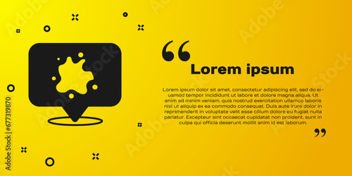 Black Paint spray icon isolated on yellow background. Vector