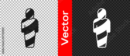 Black Egypt mummy icon isolated on transparent background. Vector