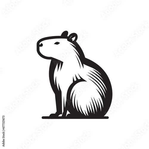 Capybara logo for graphic design, capybara designs for prints and commercial publications, vectorized capybara © Gino Tuesta