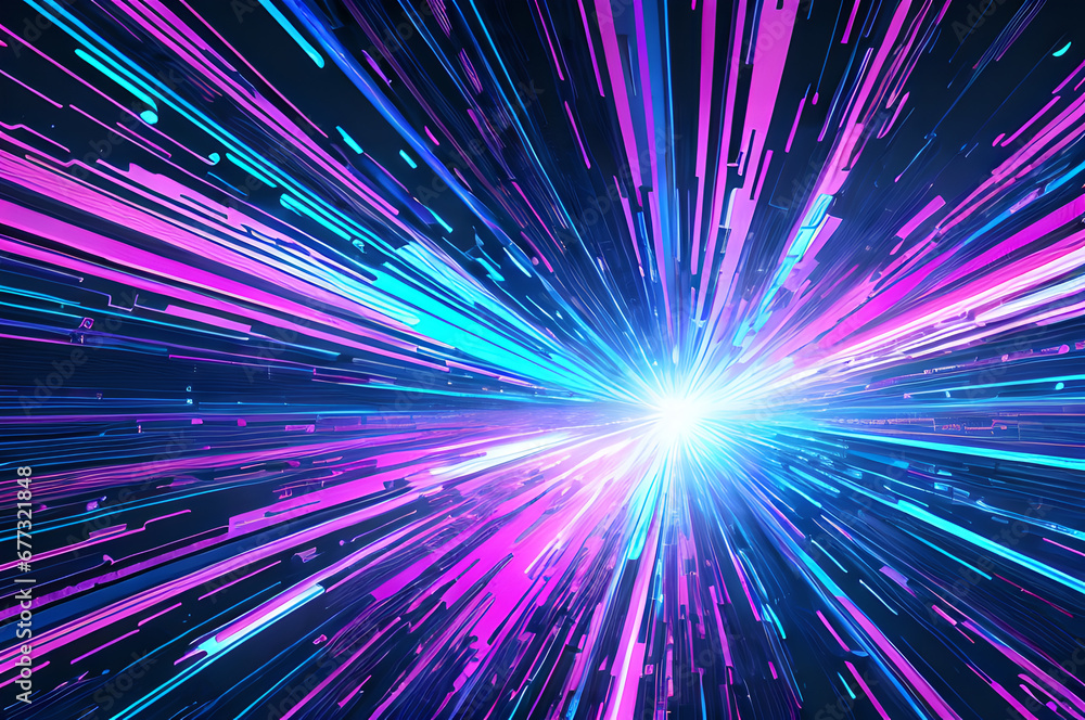 Obraz premium cyberpunk background, futuristic on technology design, data flow, Generative AI