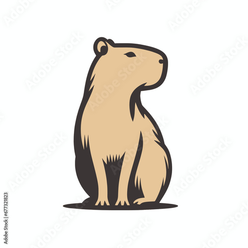 Capybara logo for graphic design, capybara designs for prints and commercial publications, vectorized capybara