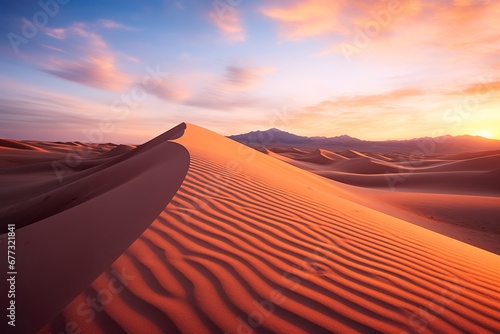 Captivating desert landscape during golden hour