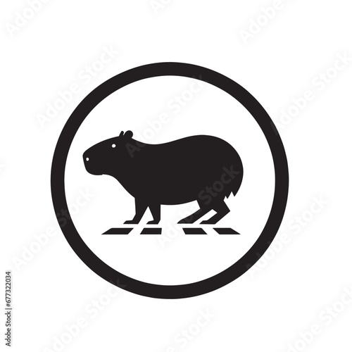 Capybara logo for graphic design, capybara designs for prints and commercial publications, vectorized capybara