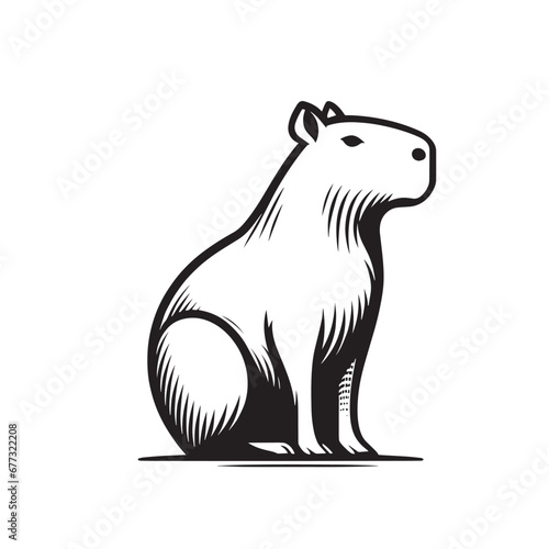 Capybara logo for graphic design, capybara designs for prints and commercial publications, vectorized capybara