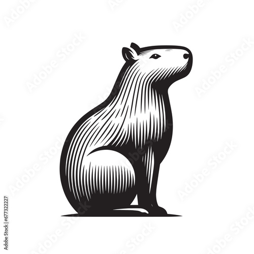 Capybara logo for graphic design, capybara designs for prints and commercial publications, vectorized capybara