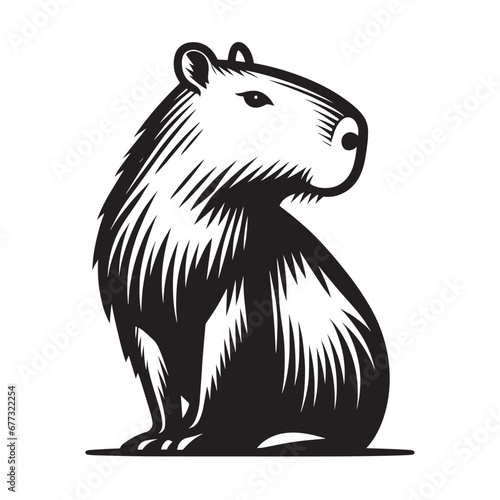 Capybara logo for graphic design, capybara designs for prints and commercial publications, vectorized capybara photo