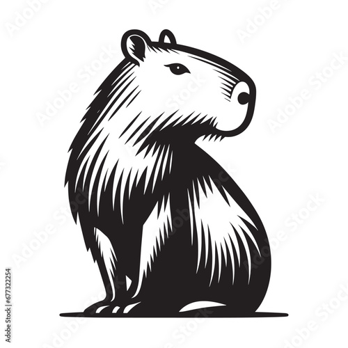 Capybara logo for graphic design, capybara designs for prints and commercial publications, vectorized capybara