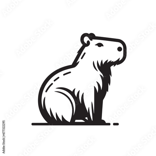 Capybara logo for graphic design  capybara designs for prints and commercial publications  vectorized capybara