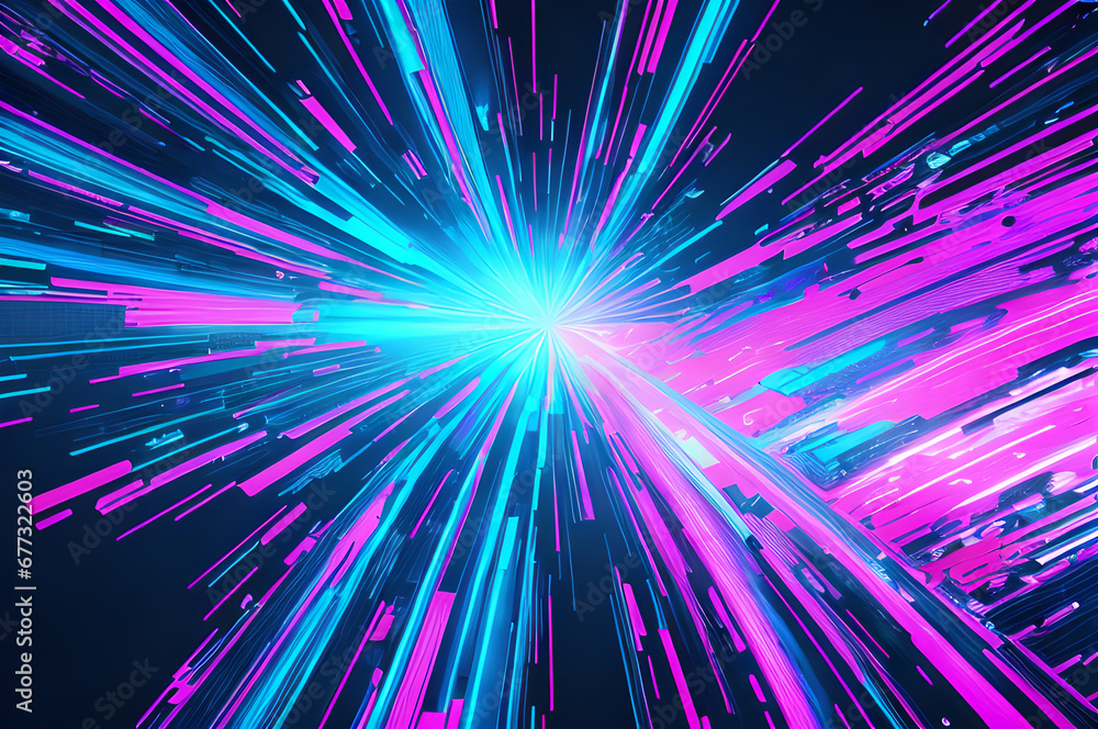 Obraz premium cyberpunk background, futuristic on technology design, data flow, Generative AI
