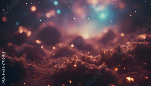 Beautiful abstract background with bokeh defocused lights and stars