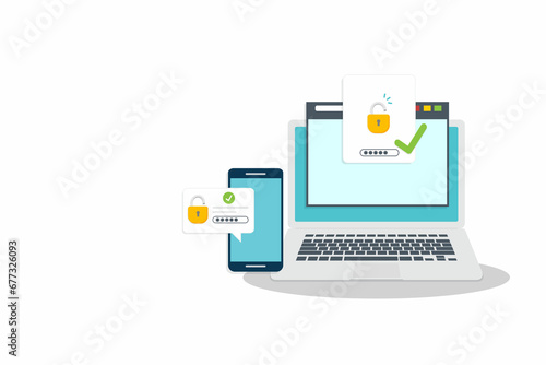 Two Factor Authentication , Multi-Factor Authentication Security Concept © madedee