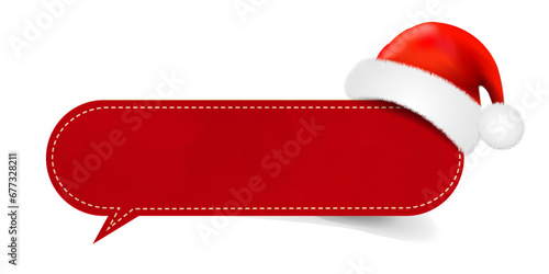 santa claus hat and Speech Bubble