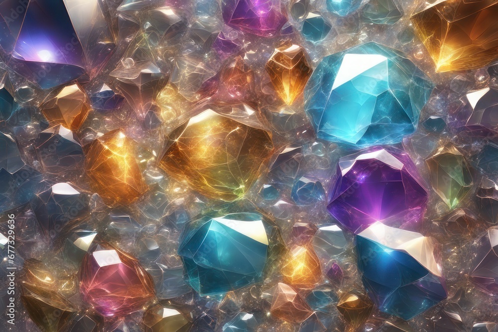 Illustration in abstract style multicolored crystals Illustration in abstract style multicolored crystals