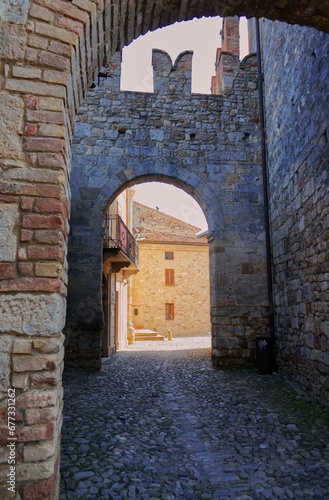 Inside the walls of Vigoleno castle. photo
