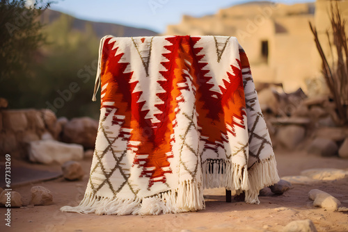 Moroccan Wedding Blanket (Handira) - Morocco - Sequined and fringed blankets traditionally used in Berber wedding ceremonies for good luck photo