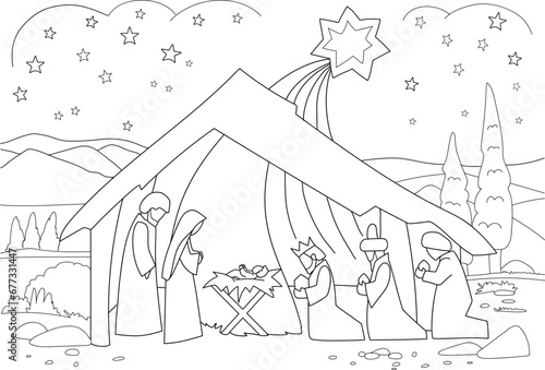 Nativity Coloring Book Page | Nativity coloring, Nativity coloring pages, Christmas coloring books 4
