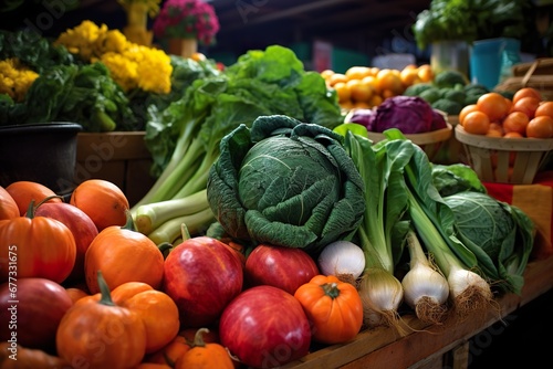 Colorful veggies at vibrant market