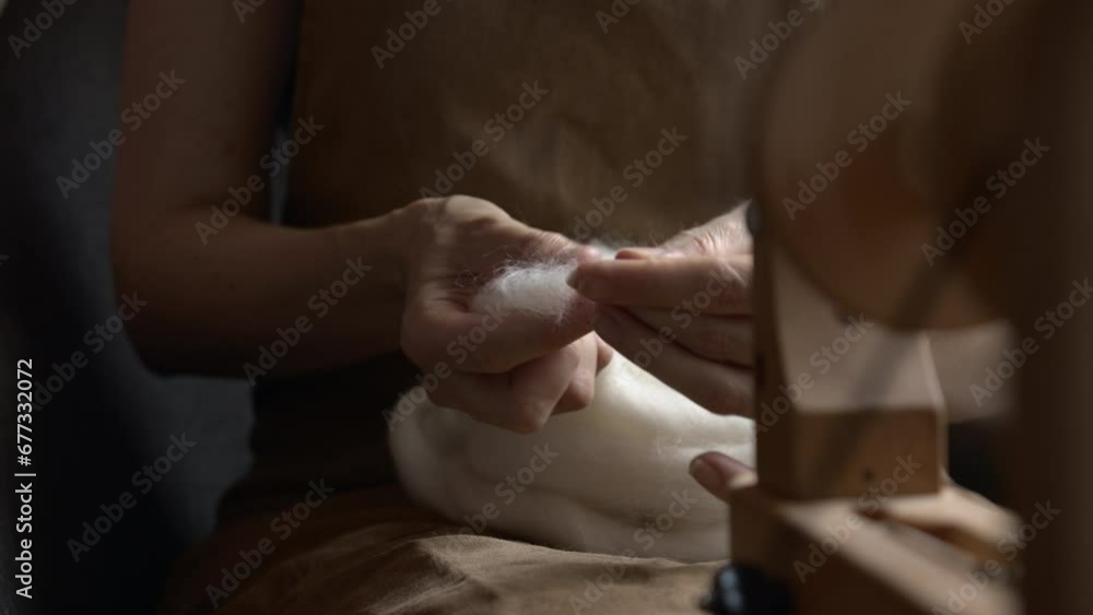 Girl Spinning Wool While Seated Girl Spinning Wool While Seated