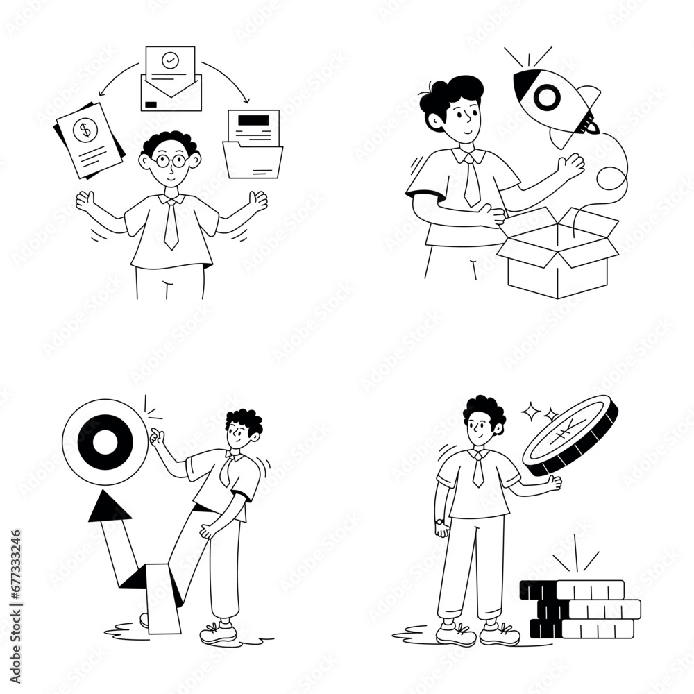 Collection of Office Management Glyph Illustrations
Collection of Office Management Glyph Illustrations