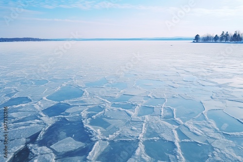 A thin layer of ice beginning to form on the lake, with open water in the center © Dan