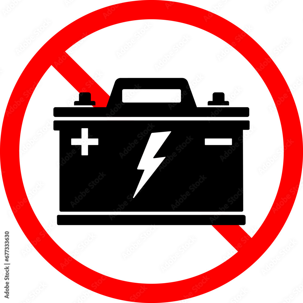 Vector illustration of car battery ban Vector illustration of car battery ban