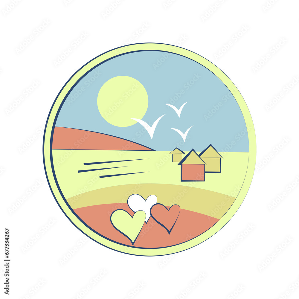 house in nature in a round frame house in nature in a round frame