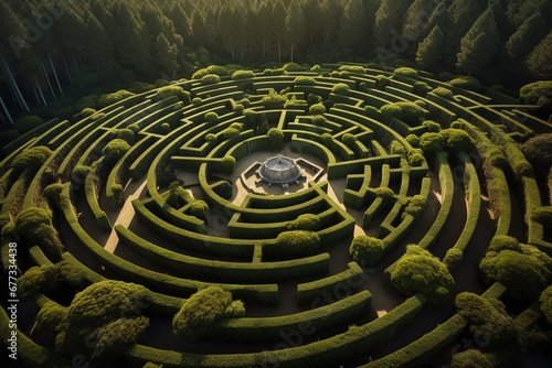 Aerial view of maze-like patterns created by interlocking treetops