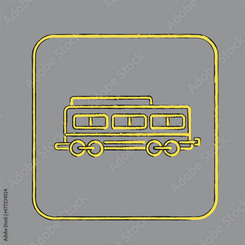 railway wagon on gray background