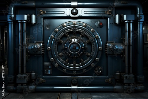 An image of a solid bank vault door with a secure appearance.