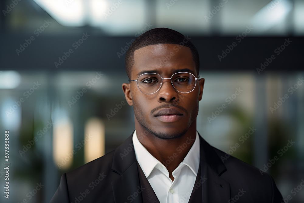 Portrait of a Handsome and good looking black businessman wearing glasses. Copy space Portrait of a Handsome and good looking black businessman wearing glasses. Copy space