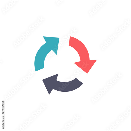 Three colored arrows. Templ...