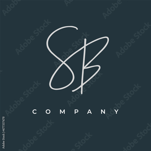 SB letter logo design. business initials brand creative typography. Stock vector illustration photo
