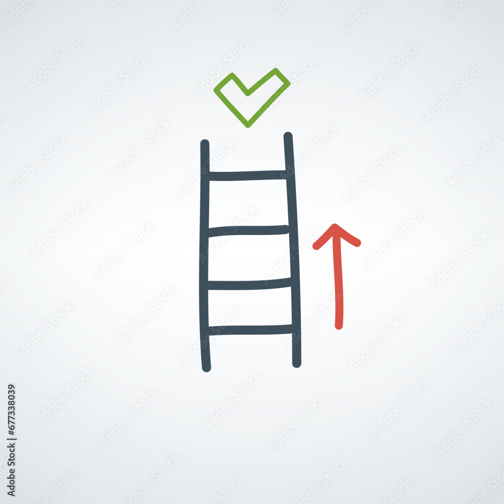 ladder staircase up for success concept of business development. climb up. Stock vector illustration isolated on white background. ladder staircase up for success concept of business development. climb up. Stock vector illustration isolated on white background.