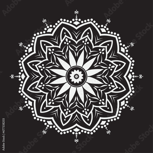 Ornamental Geometric luxury mandala pattern vector design white