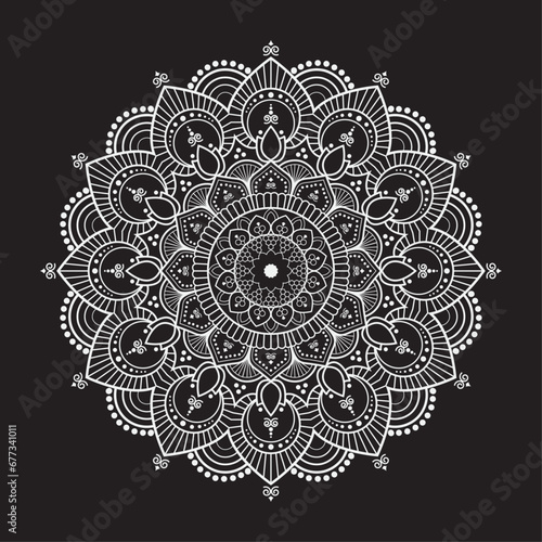 Ornamental Geometric luxury mandala pattern vector design white