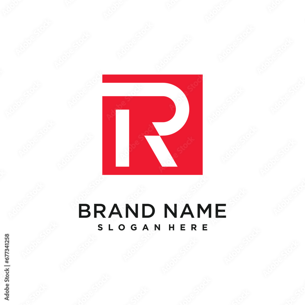 Obraz premium R design element vector icon with creative modern concept idea
